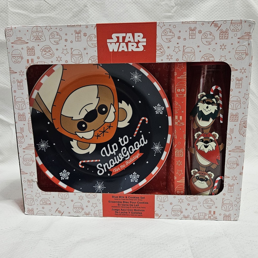 Star Wars Blue Milk & Cookies Set Multi Ewok Up to Snow Good Holiday Christmas